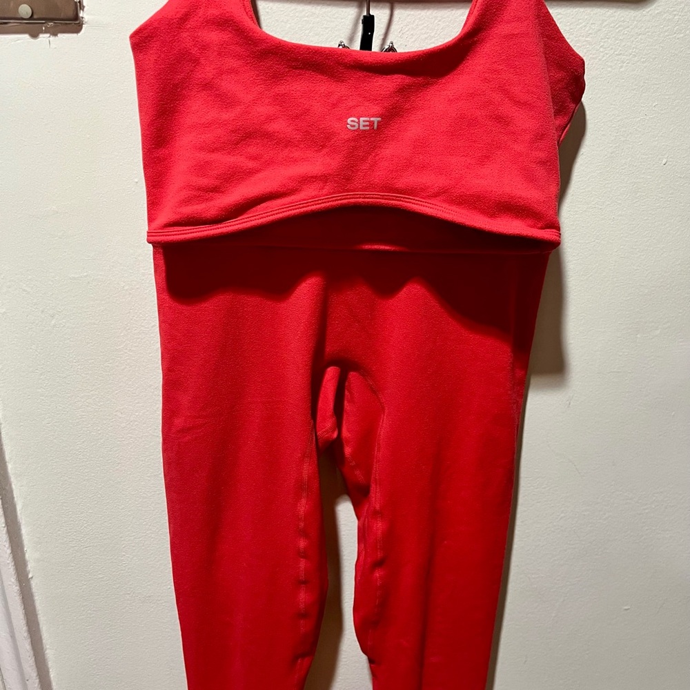 Red SET Activewear Leggings and Top